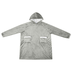 Decken-Hoodie Grau L Fleece Flanell