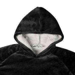 Decken-Hoodie Schwarz M Fleece Flanell