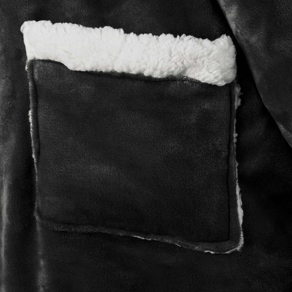 Decken-Hoodie Schwarz M Fleece Flanell
