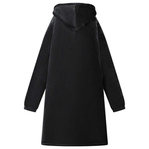 Decken-Hoodie Schwarz Fleece Flanell