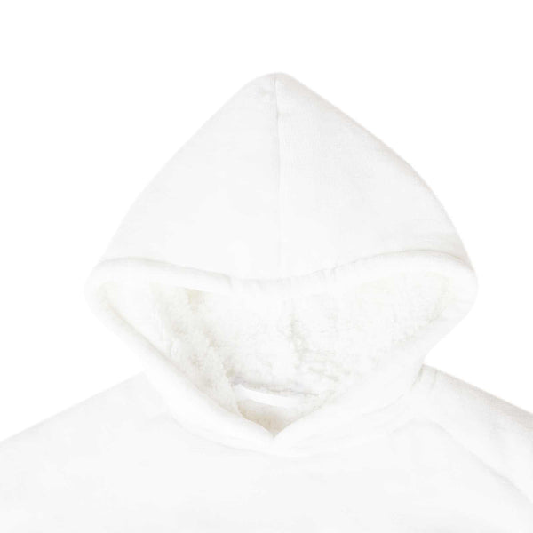 Decken-Hoodie Weiß M Fleece Flanell