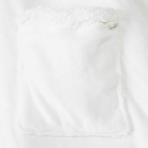 Decken-Hoodie Weiß M Fleece Flanell