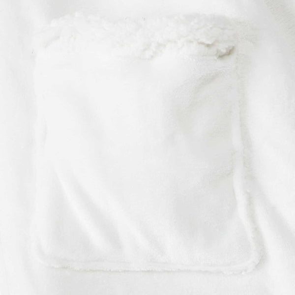 Decken-Hoodie Weiß M Fleece Flanell