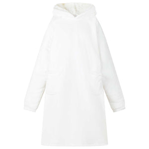 Decken-Hoodie Weiß M Fleece Flanell