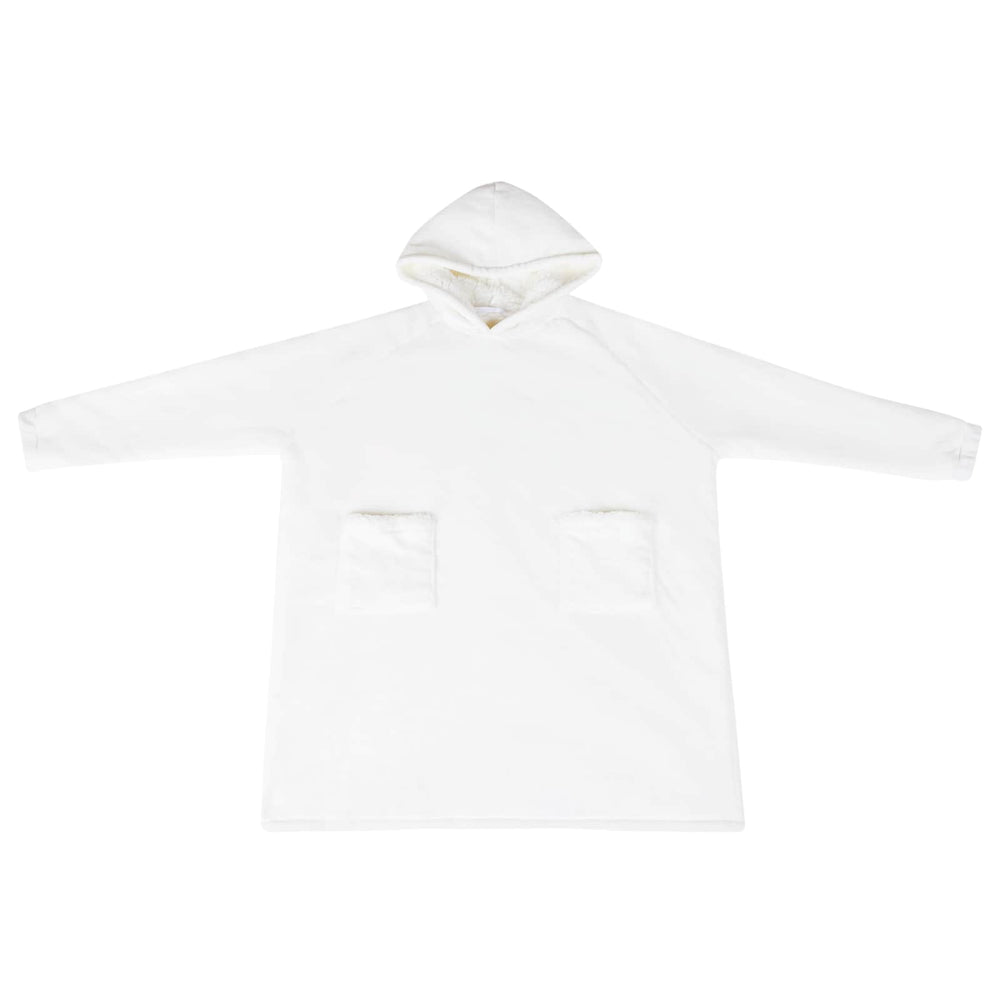 Decken-Hoodie Weiß M Fleece Flanell