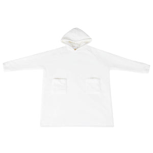 Decken-Hoodie Weiß M Fleece Flanell