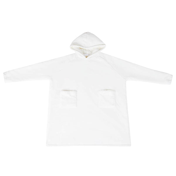 Decken-Hoodie Weiß M Fleece Flanell