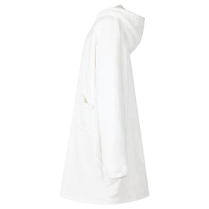 Decken-Hoodie Weiß M Fleece Flanell