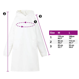 Decken-Hoodie Weiß M Fleece Flanell