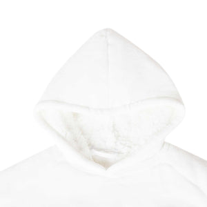 Decken-Hoodie Weiß Fleece Flanell L