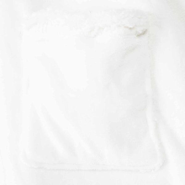 Decken-Hoodie Weiß Fleece Flanell L