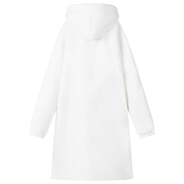Decken-Hoodie Weiß Fleece Flanell L