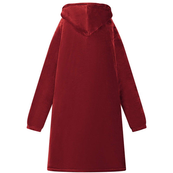 Decken-Hoodie Bordeauxrot L