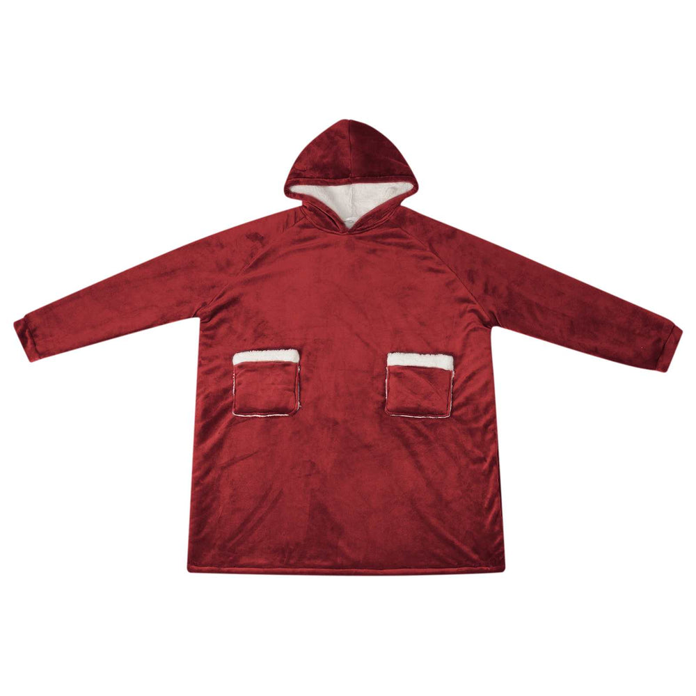 Decken-Hoodie Bordeauxrot L