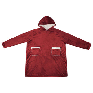 Decken-Hoodie Bordeauxrot L
