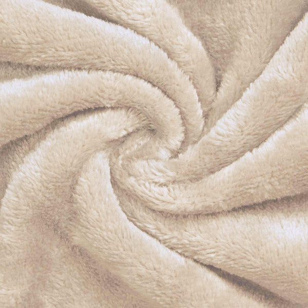 Bademantel Hoodie Beige L Flanell