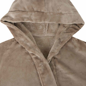 Kamel Flanell Bademantel Hoodie XXL