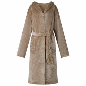 Kamel Flanell Bademantel Hoodie XXXL
