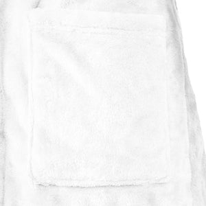 Weißer Flanell Hoodie Bademantel - S