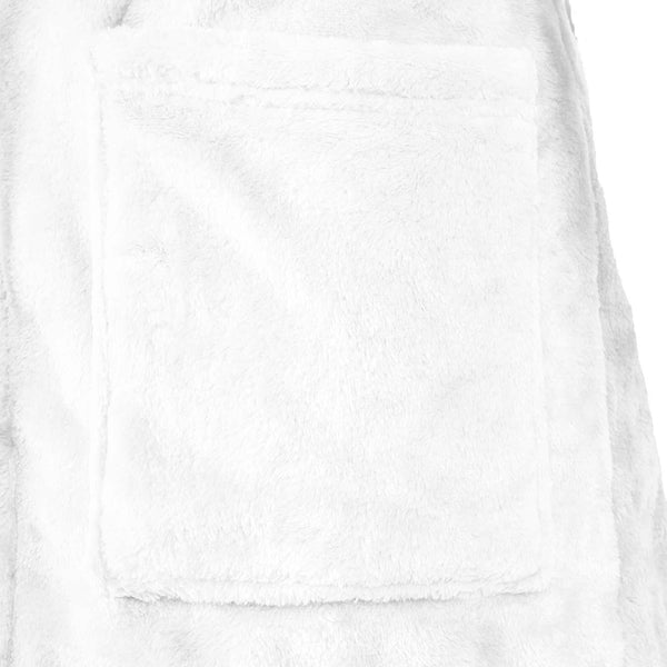 Weißer Flanell Hoodie Bademantel XXL
