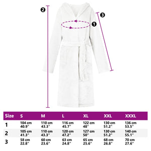 Weißer Flanell Hoodie Bademantel XXL