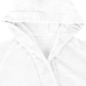 Weißer Flanell Bademantel Hoodie XXXL