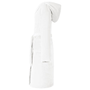 Weißer Flanell Bademantel Hoodie XXXL