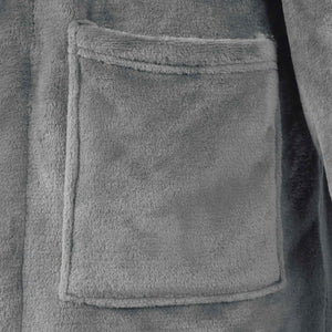 Dunkelgrauer Flanell Bademantel M