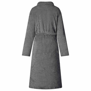 Dunkelgrauer Flanell Bademantel M