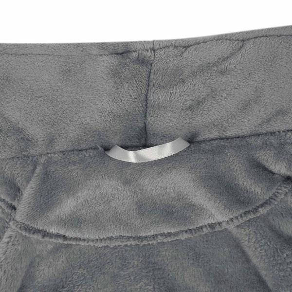 Dunkelgrauer Flanell Bademantel XL