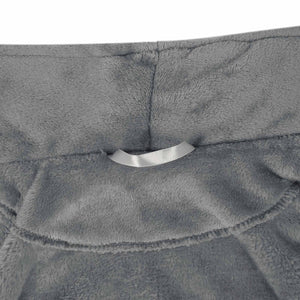 Dunkelgrauer Flanell Bademantel ohne Kapuze XXXL