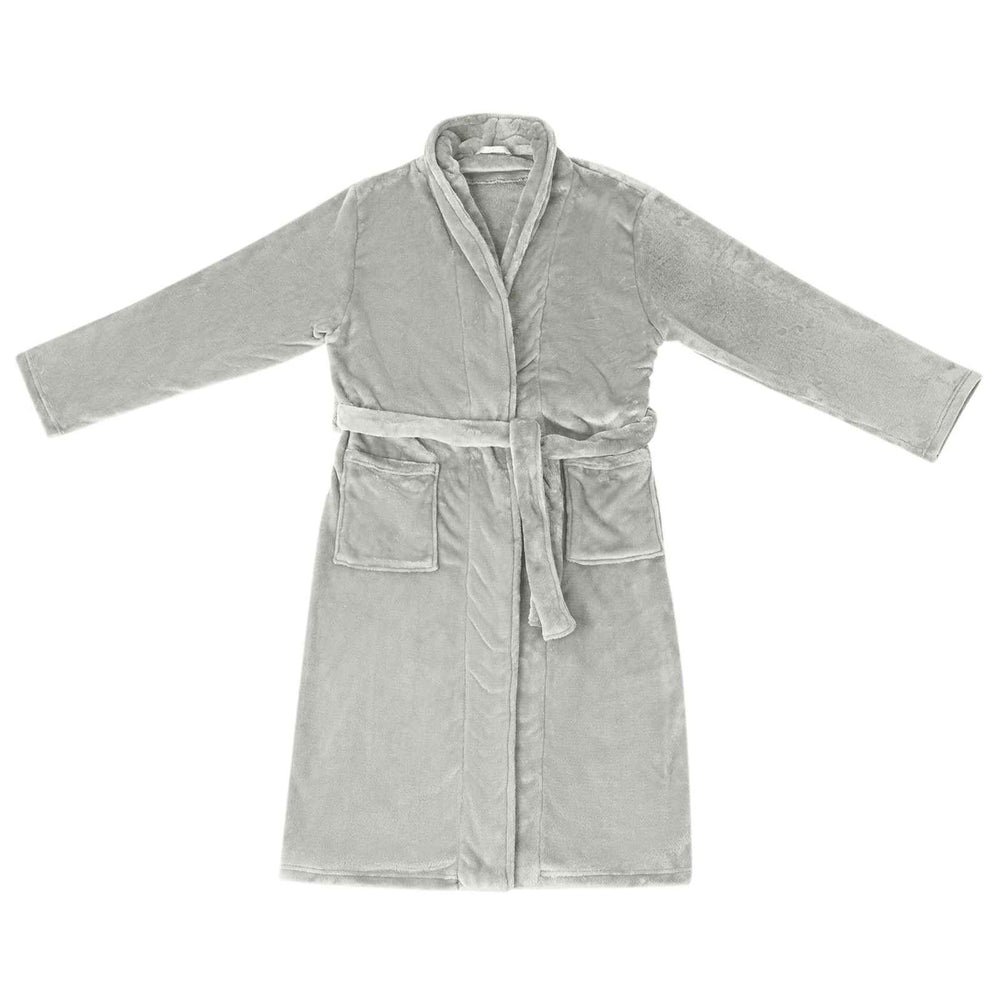 Flanell Bademantel Grau - Größe M