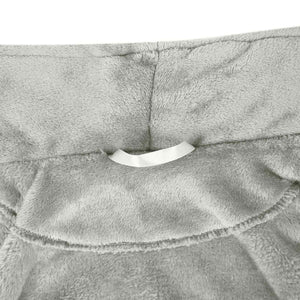 Grauer Flanell Bademantel ohne Kapuze XXXL