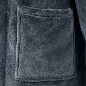 Marineblauer Flanell Bademantel S