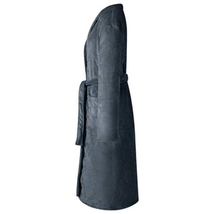 Marineblauer Flanell Bademantel XL
