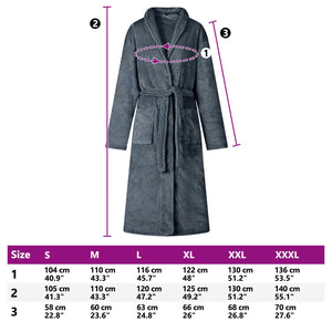 Marineblauer Flanell Bademantel XL