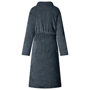 Marineblauer Flanell Bademantel XXL
