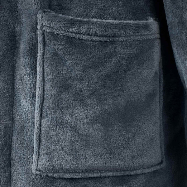 Marineblauer Flanell Bademantel XXXL