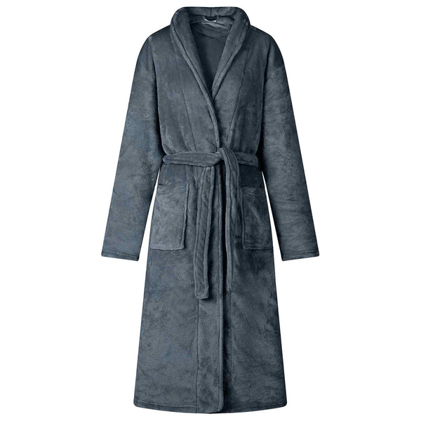 Marineblauer Flanell Bademantel XXXL