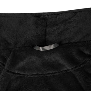 Schwarzer Flanell Bademantel ohne Kapuze XXXL