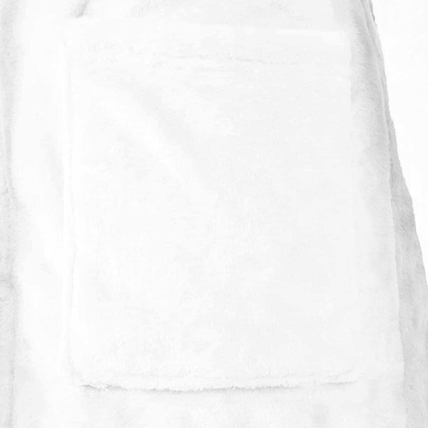 Weißer Flanell Bademantel XL
