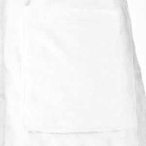 Weißer Flanell Bademantel ohne Kapuze XXXL