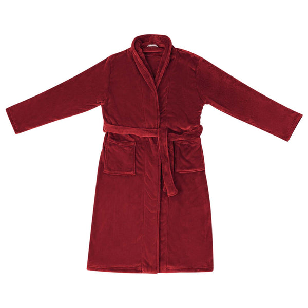 vidaXL Peignoir sans capuche Bordeaux XXXL flanelle