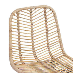 vidaXL Tabouret de bar 2 pcs Naturel 44,5 x 54,5 x 97,5 cm Rotin et fer