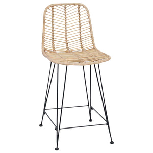 vidaXL Tabouret de bar 2 pcs Naturel 44,5 x 54,5 x 97,5 cm Rotin et fer