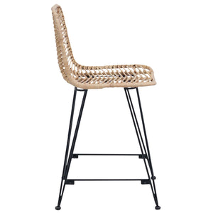 vidaXL Tabouret de bar 2 pcs Naturel 44,5 x 54,5 x 97,5 cm Rotin et fer