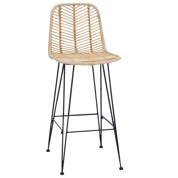 Barstühle 2er Set Natur Rattan
