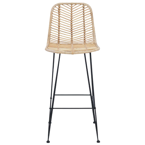 Barstühle 2er Set Natur Rattan