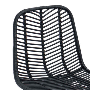 Barstühle 2er Set Schwarz Rattan