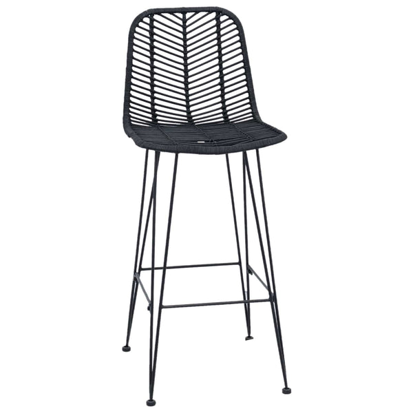 Barstühle 2er Set Schwarz Rattan